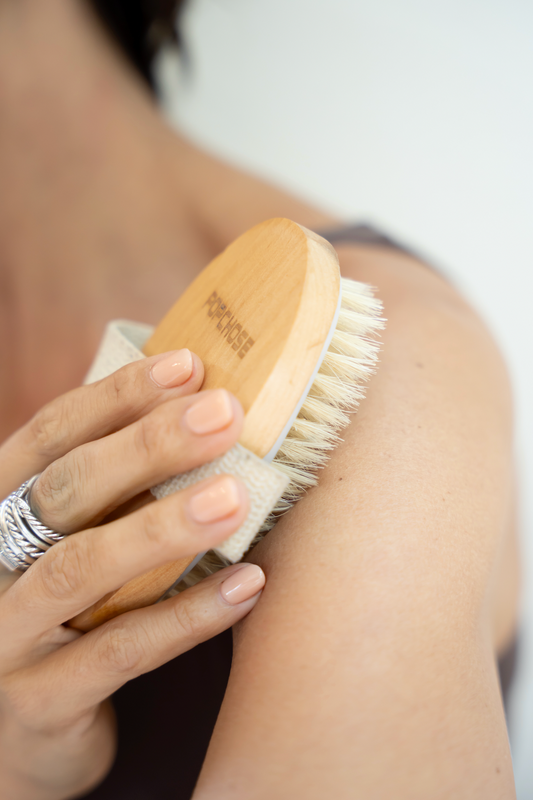 dry brushing, improve circulation, lymphatic support, exfoliation